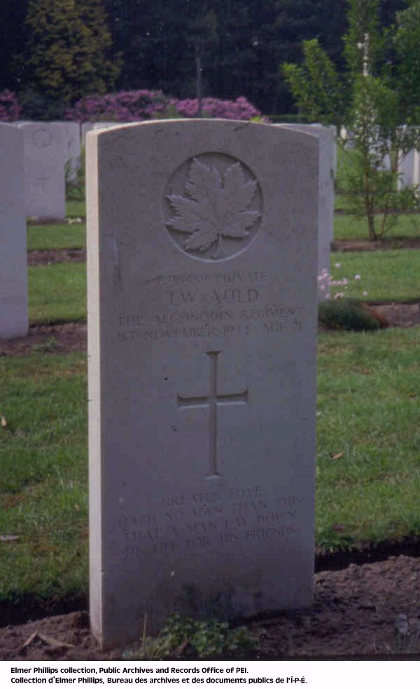 Grave marker for J.W. Auld