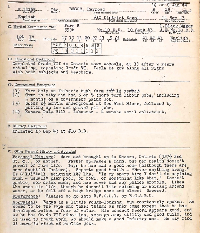 Personnel Selection Form
