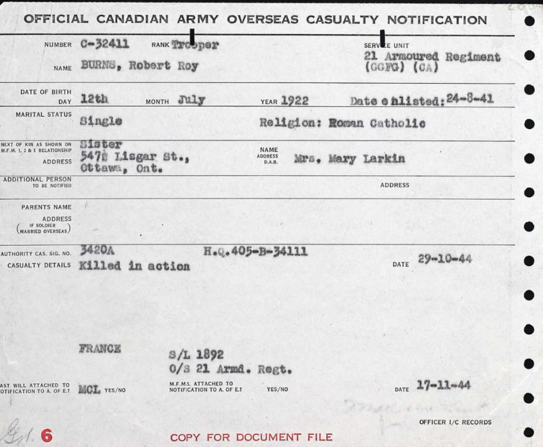 Circumstances of Death Registers