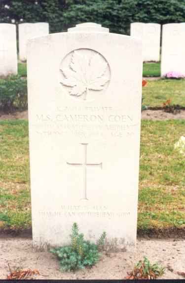 Gravemarker for Martin Samuel Cameron Coen