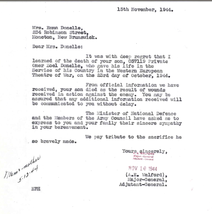 Notification of death