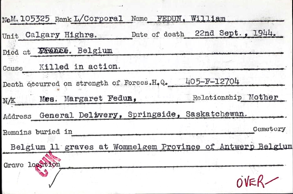 Notification of Death