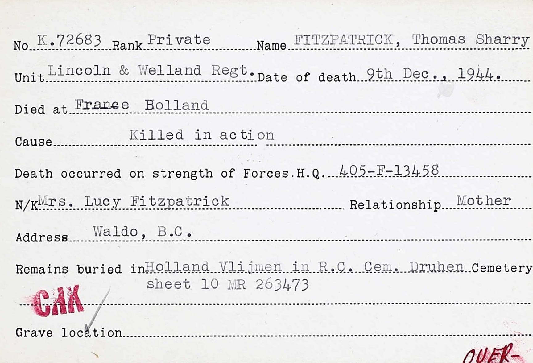 Graves registration form