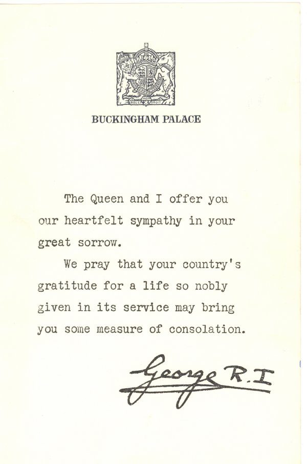 Letter from King George