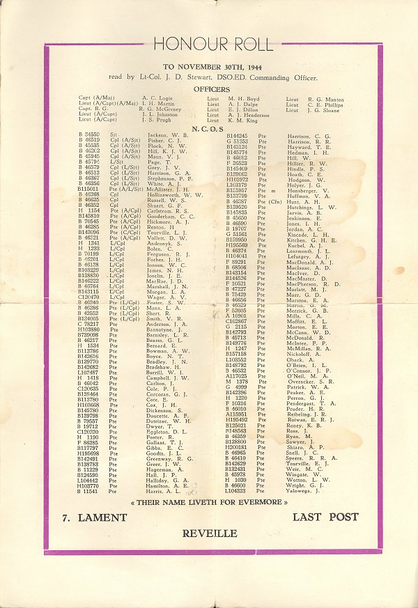 Memorial Service Booklet (page 2)