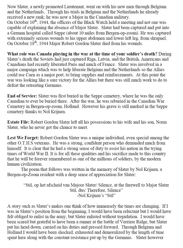 Oakville Remembers Biography (Page 2)