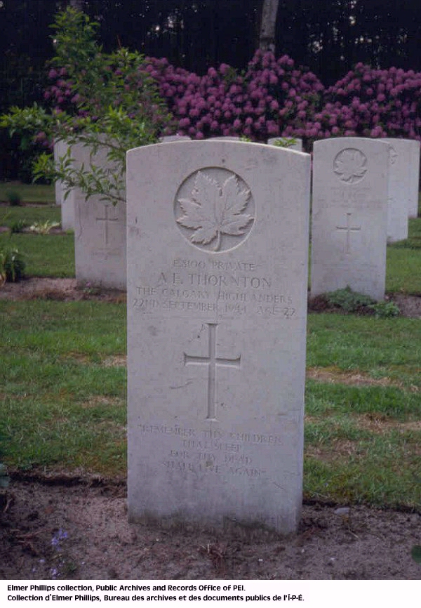 Grave marker for A.E. Thornton