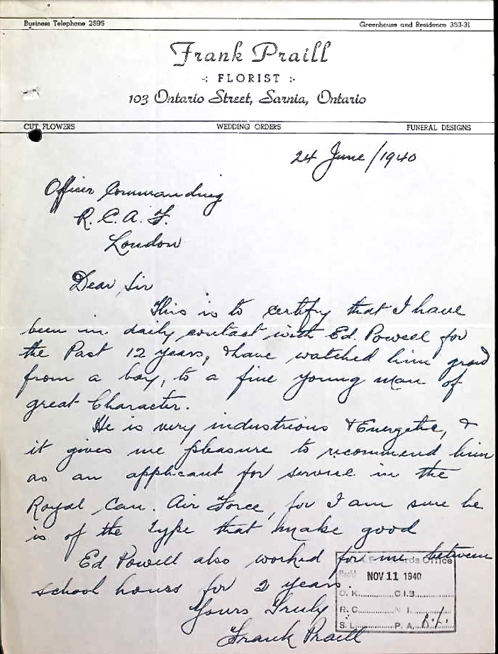 Letter of recommendation