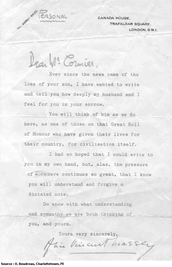 Letter from Canada House