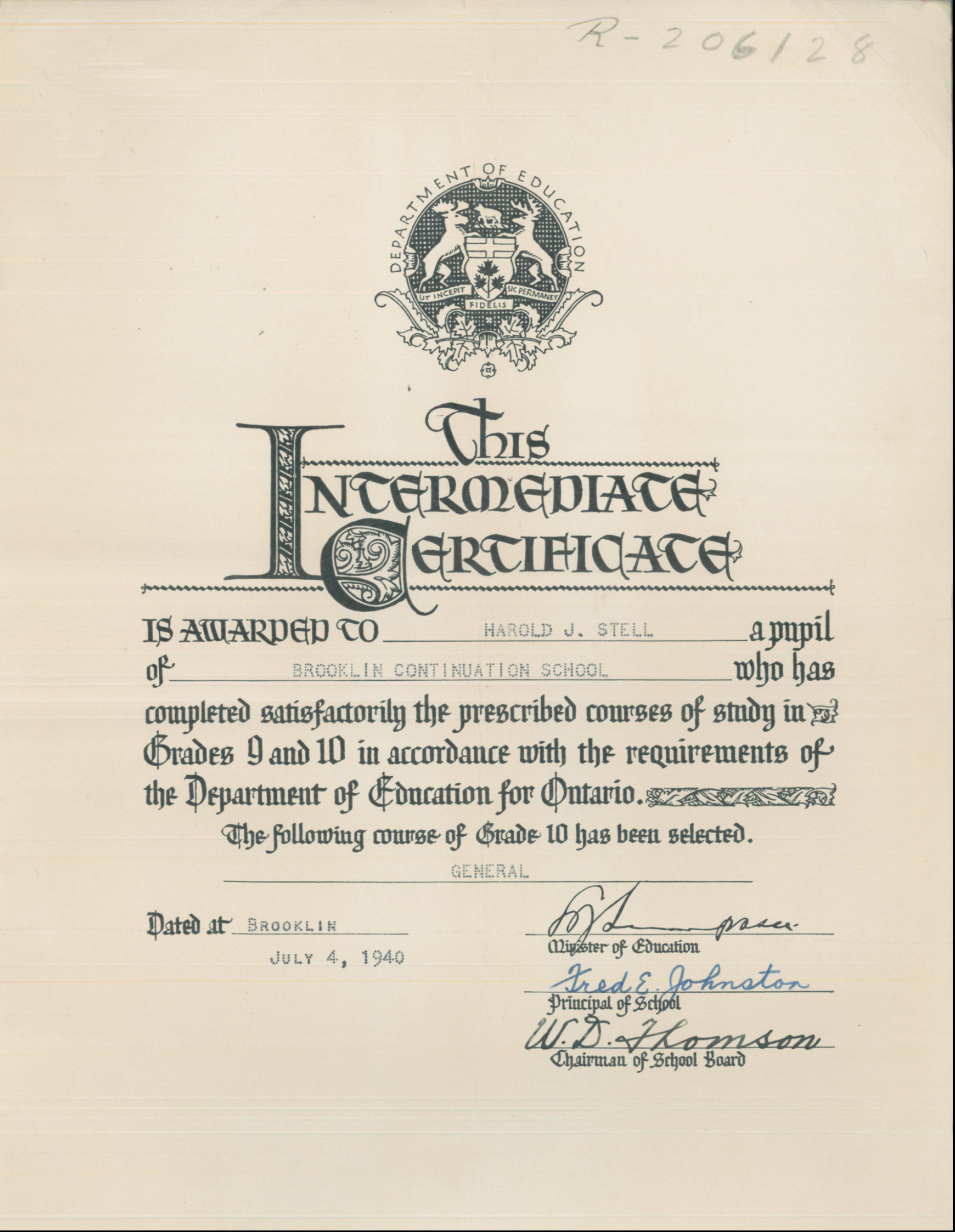 Certificate