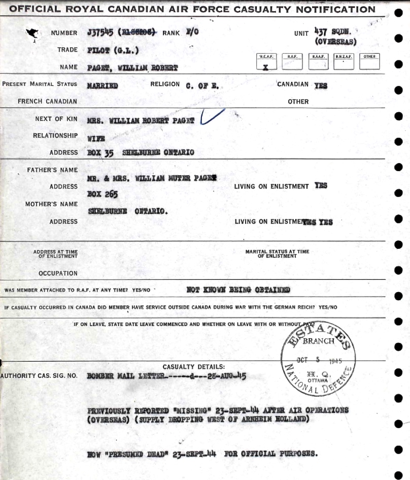 Notification of death