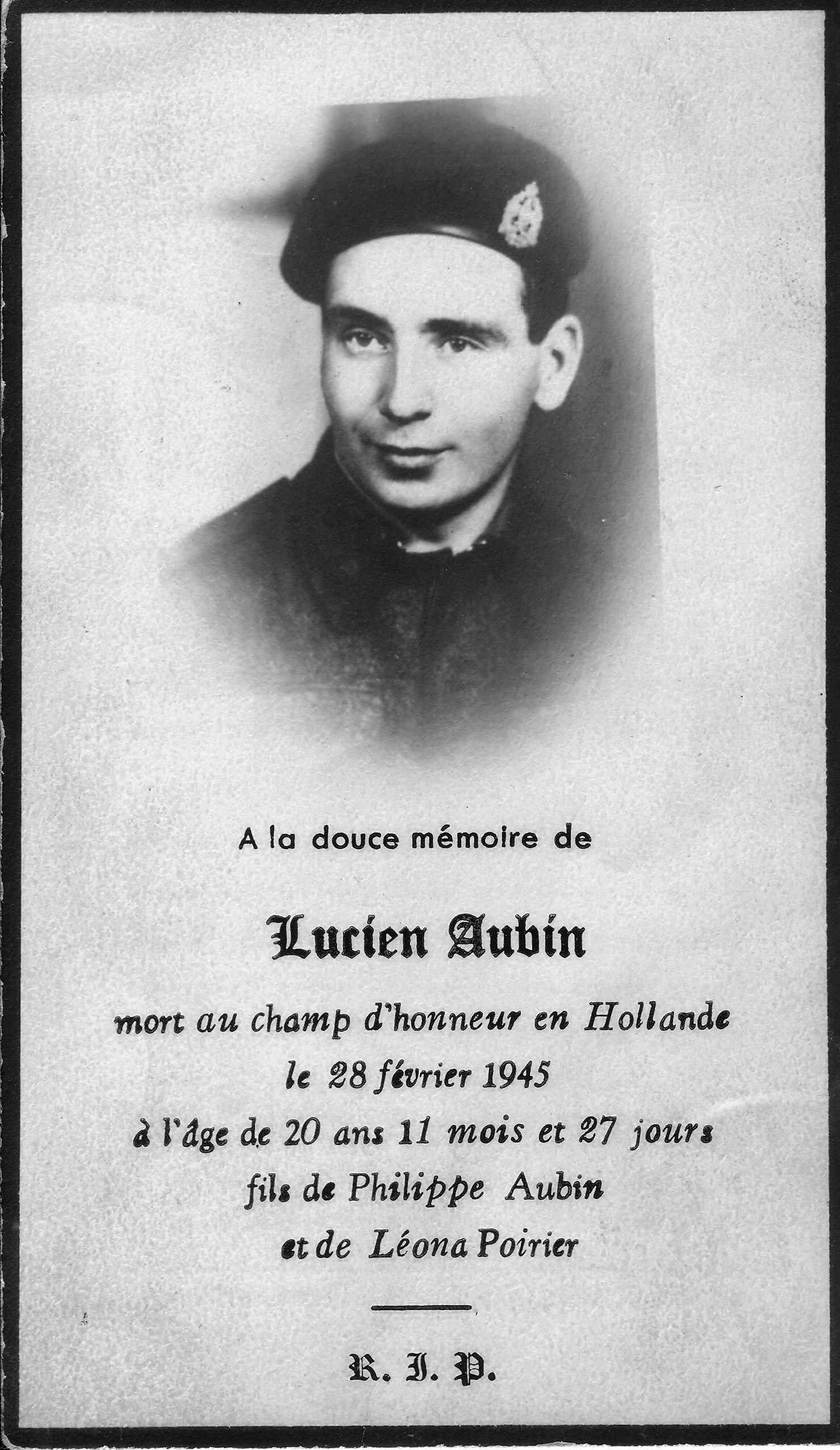 Photo of LUCIEN ALBERT JOSEPH AUBIN