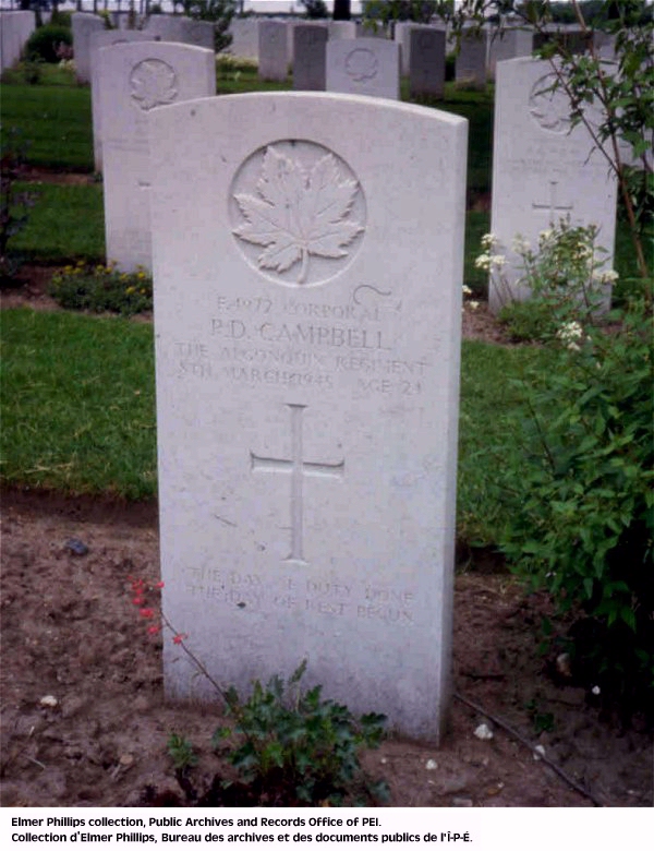 Grave marker for P.D. Campbell