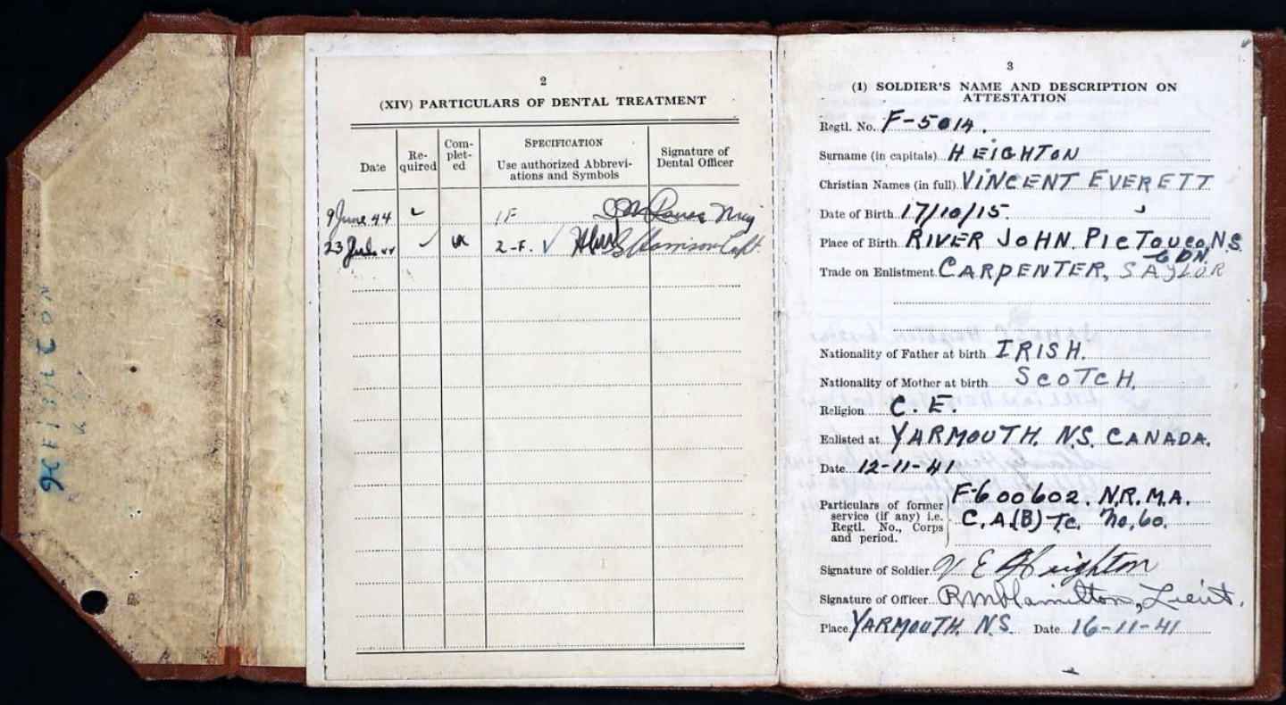 Soldier's service and Pay Book