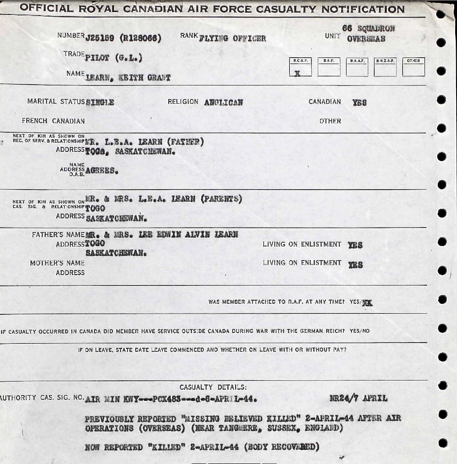 Notification of death