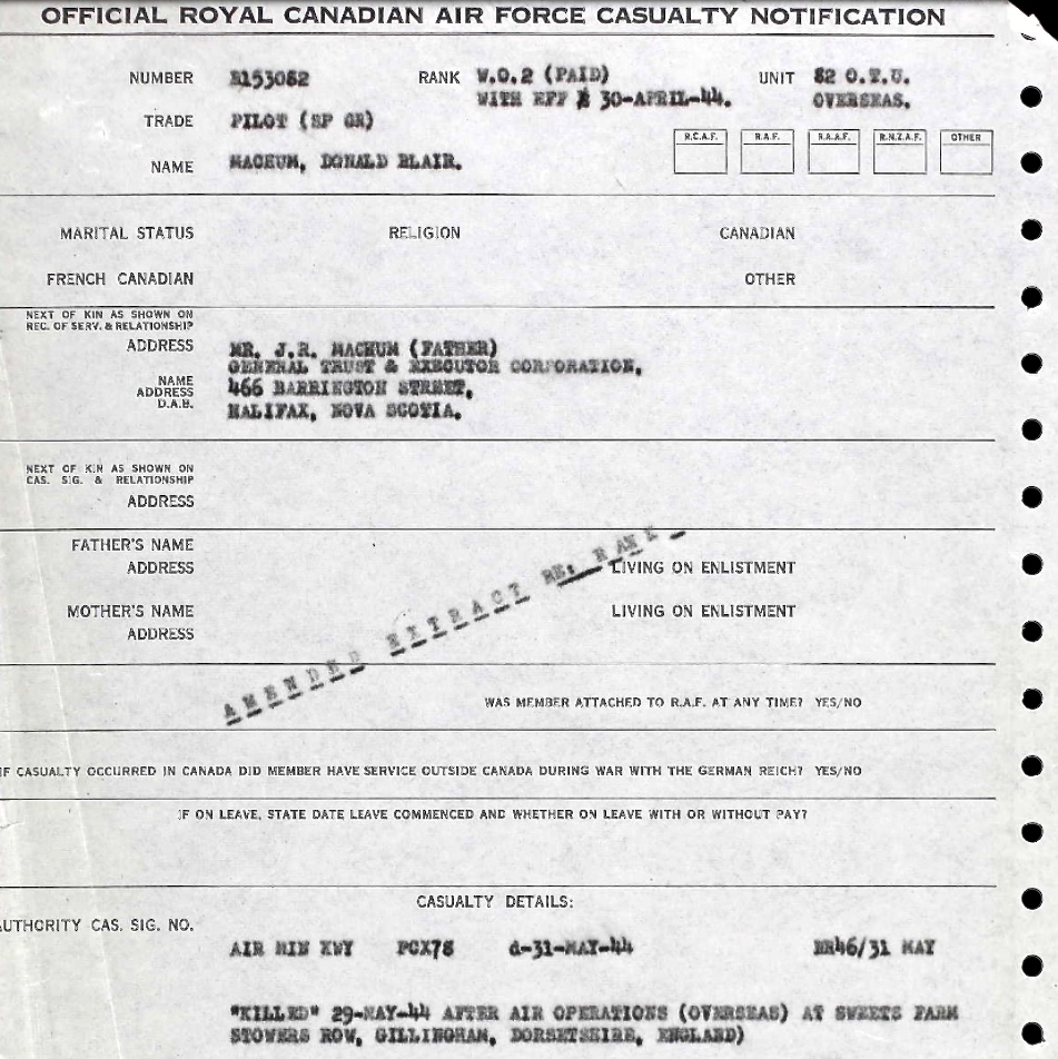 Notification of death