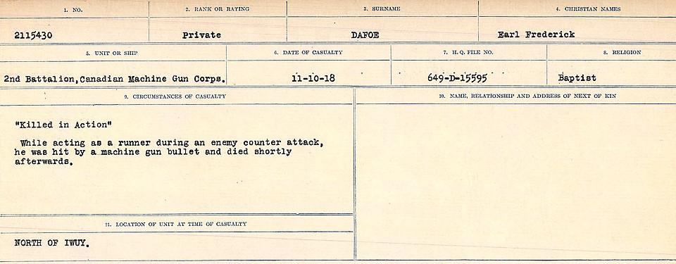 Circumstances of death registers