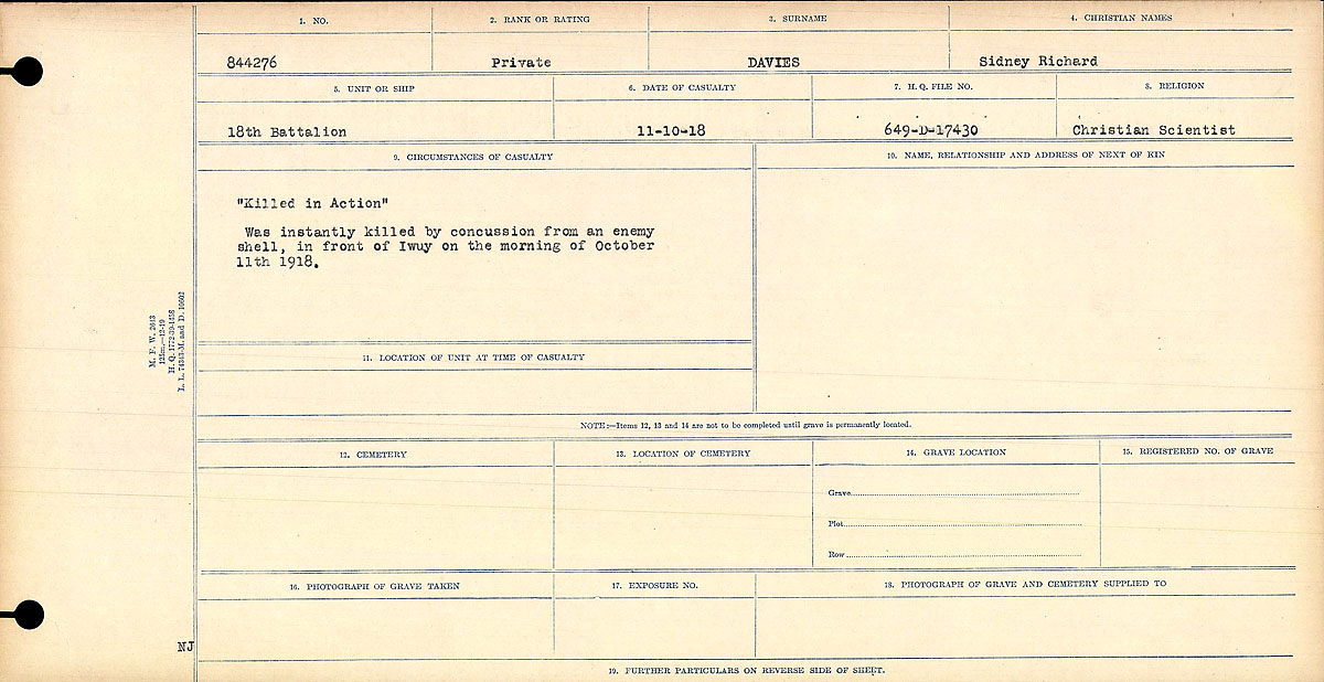 Circumstances of Death Registers