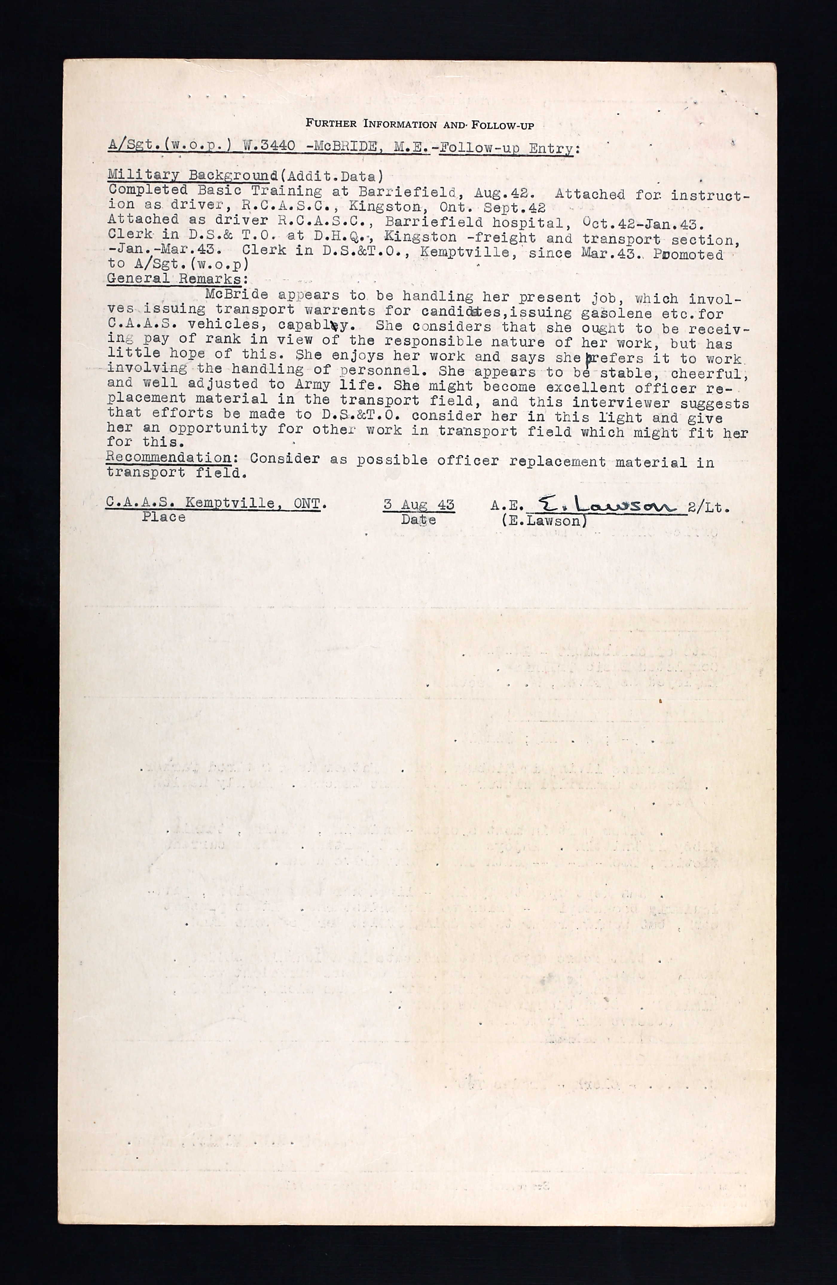 Personnel Selection Form