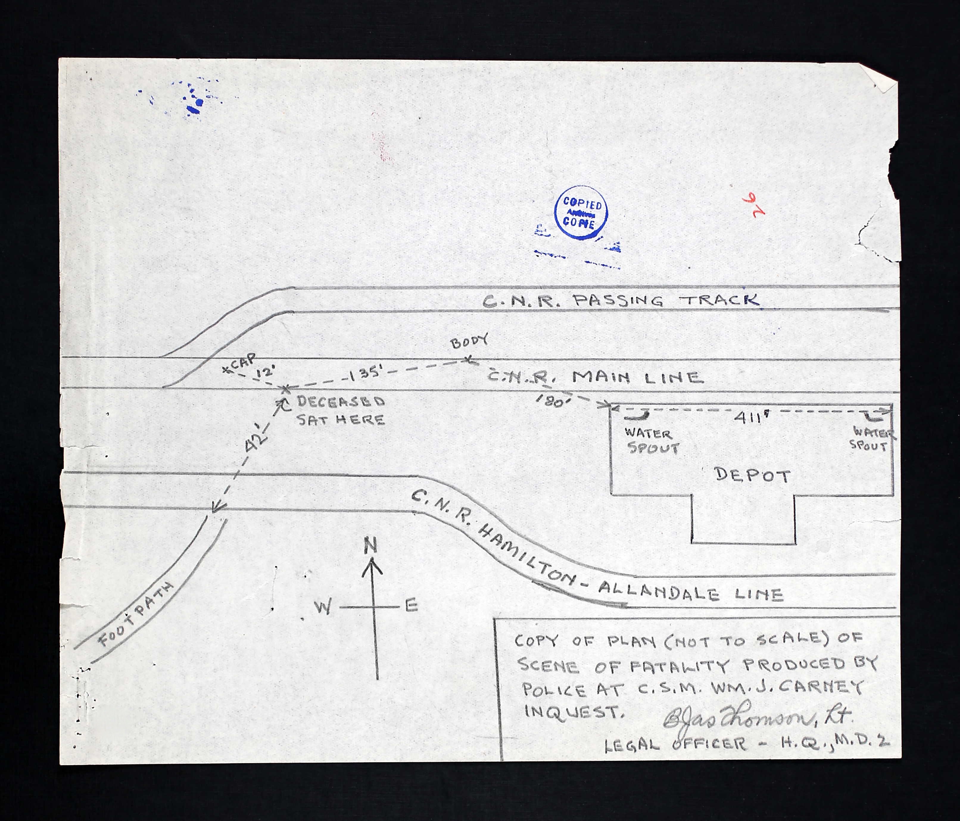 Sketch of the accident