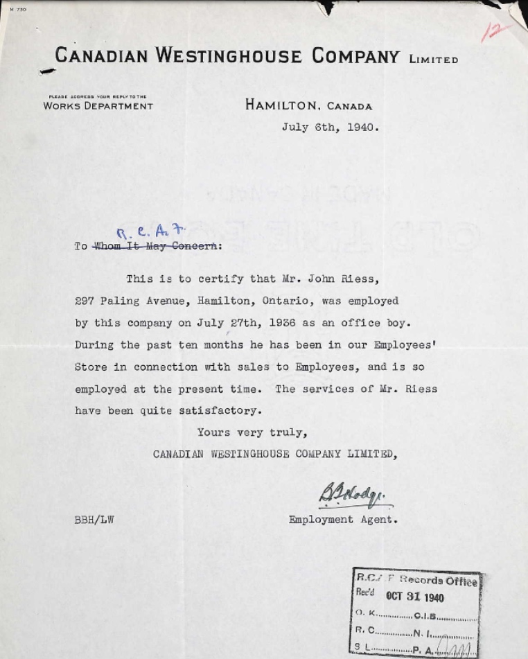 Letter of recommendation