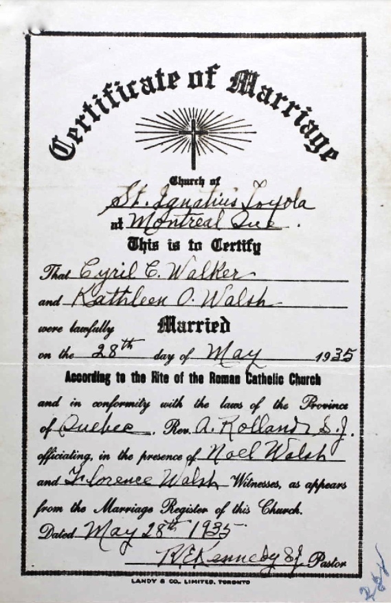Marriage certificate