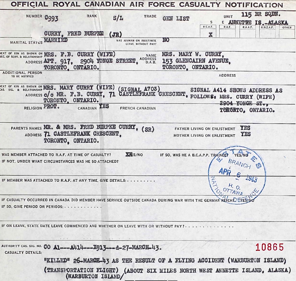 Casualty Notification Form
