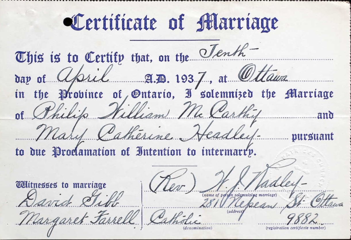 Marriage Certificate