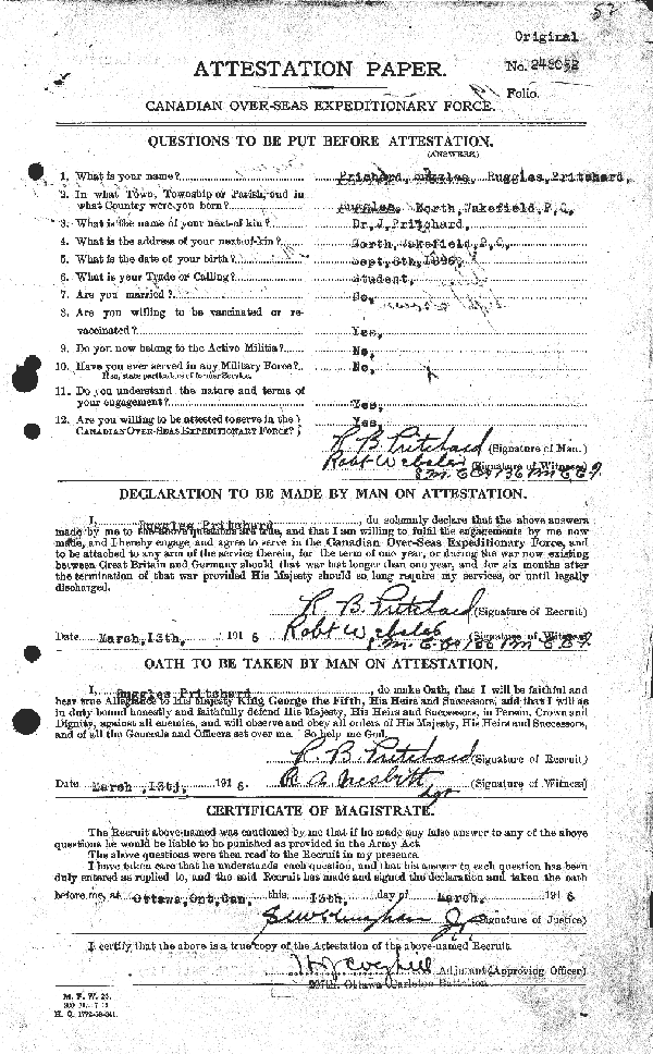 Attestation Paper (page 1)