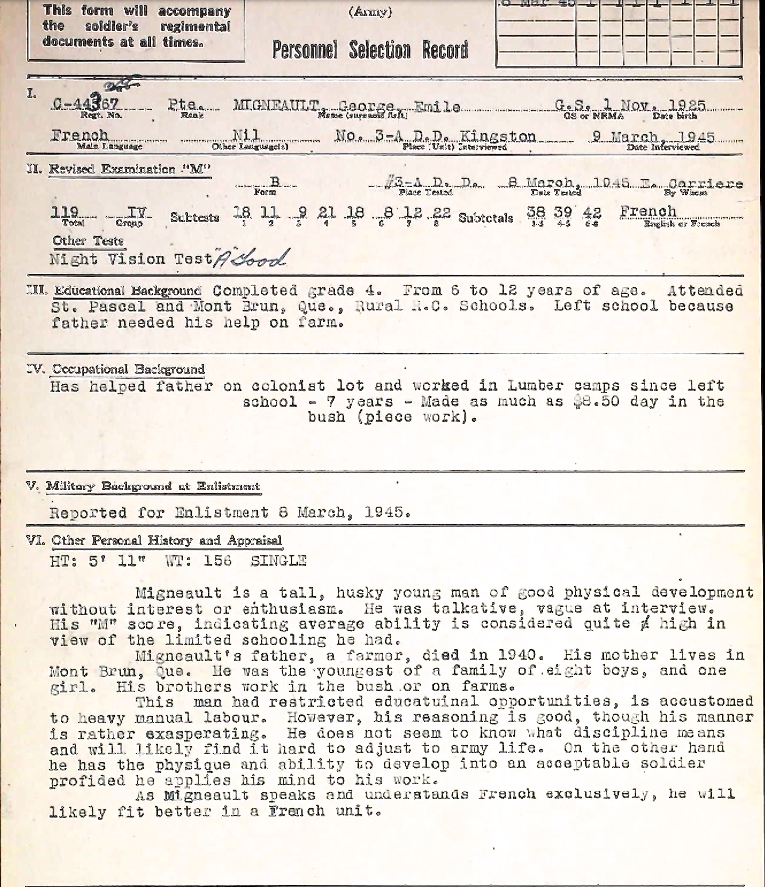 Personnel Selection Form