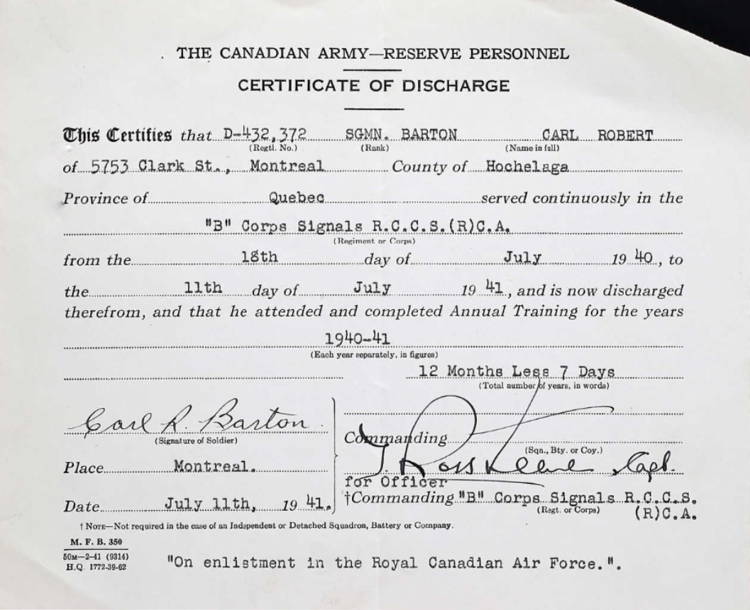 Discharge Certificate