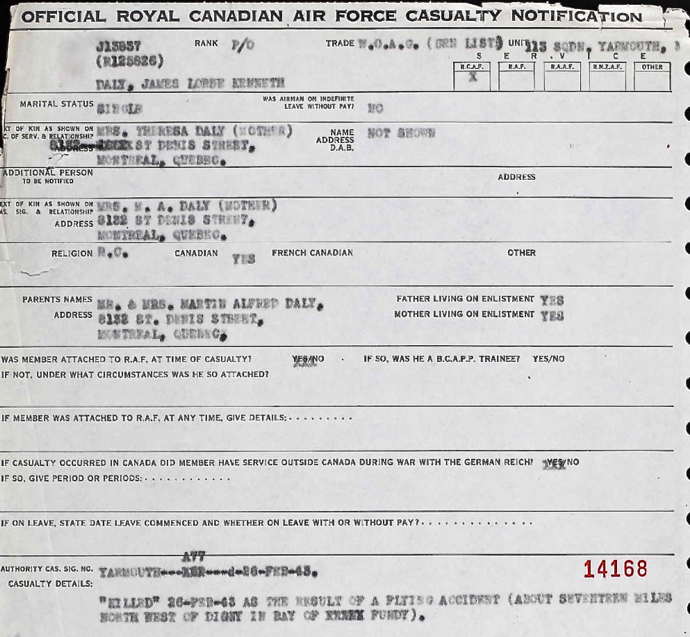 Casualty Notification Form