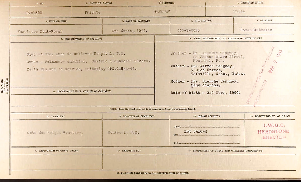 Circumstances of death registers