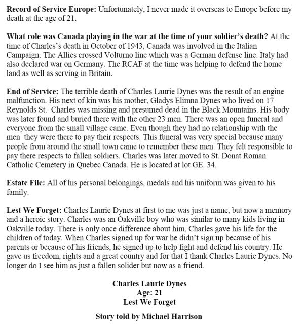 Oakville Remembers Biography (Page 2)