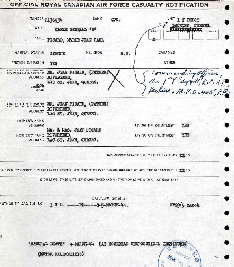 Notification of death