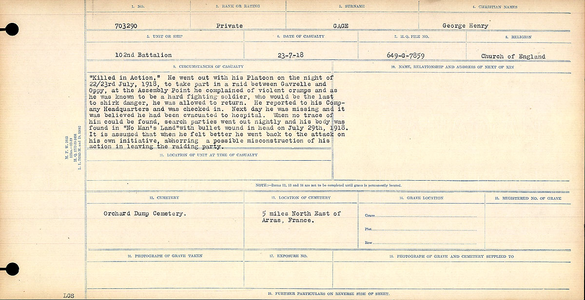 Circumstances of death registers