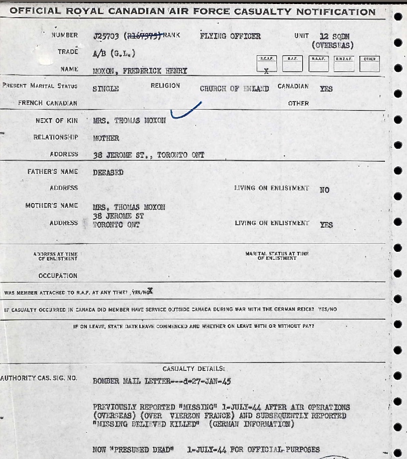 Notification of death