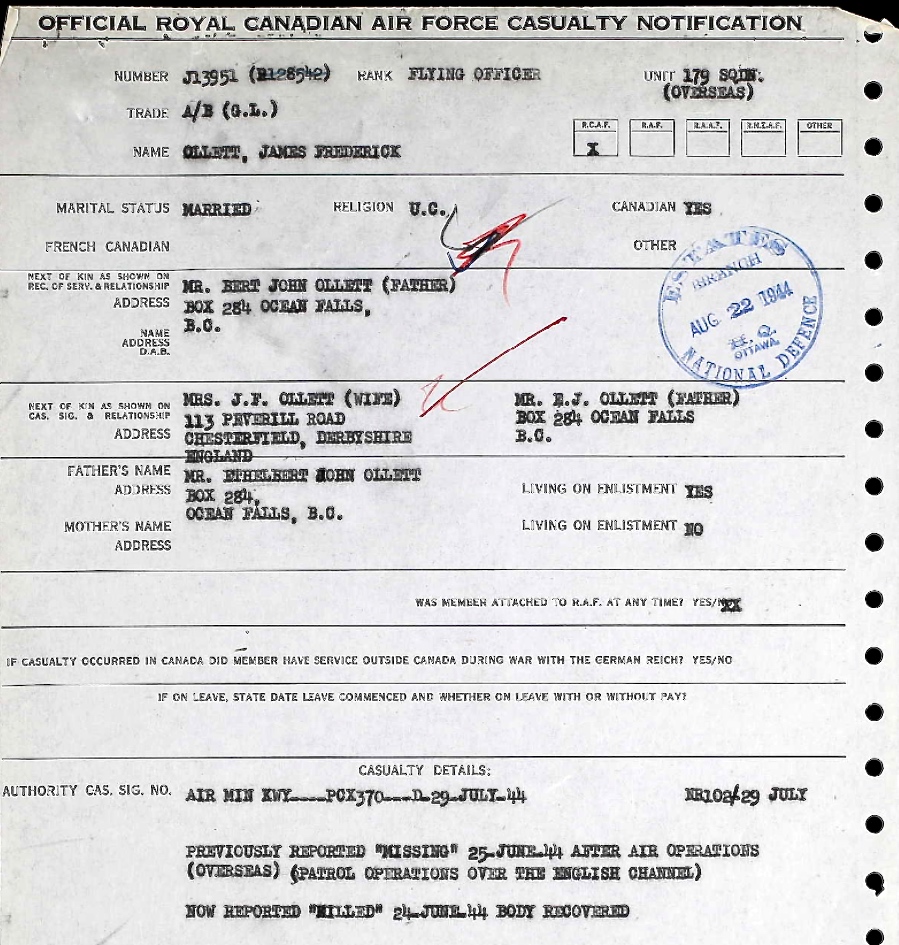 Notification of death