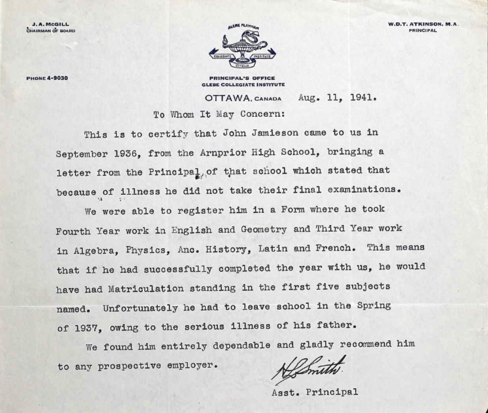 Letter of recommendation