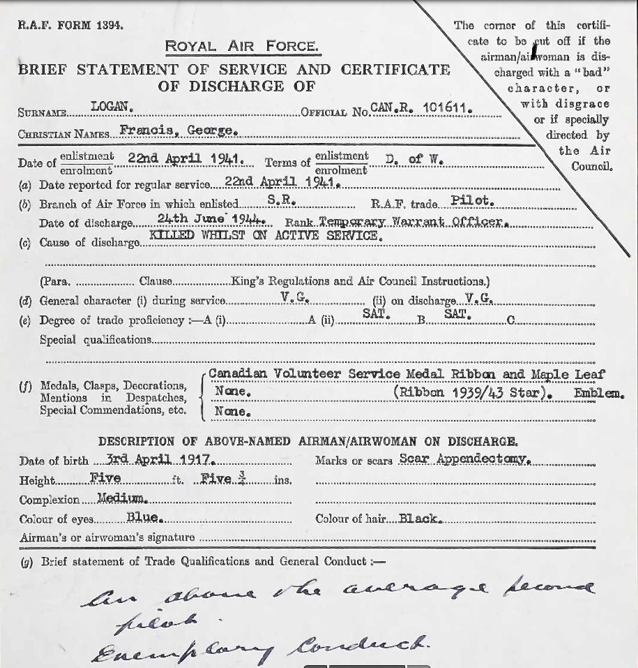 Discharge certificate