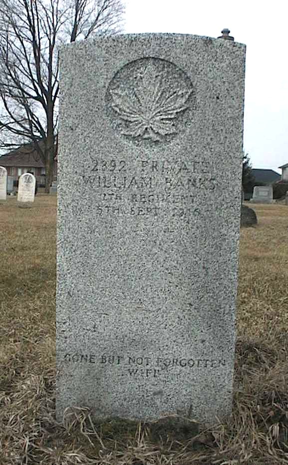 Gravemarker for William Banks