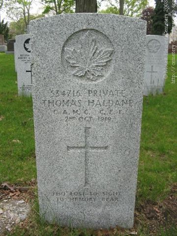 Grave Marker of Thomas Haldane
