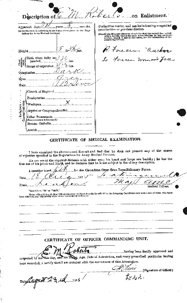 Attestation Papers (Reverse)