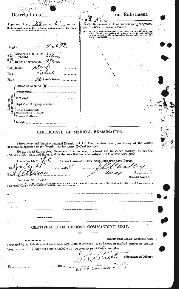 Attestation Papers (Reverse)