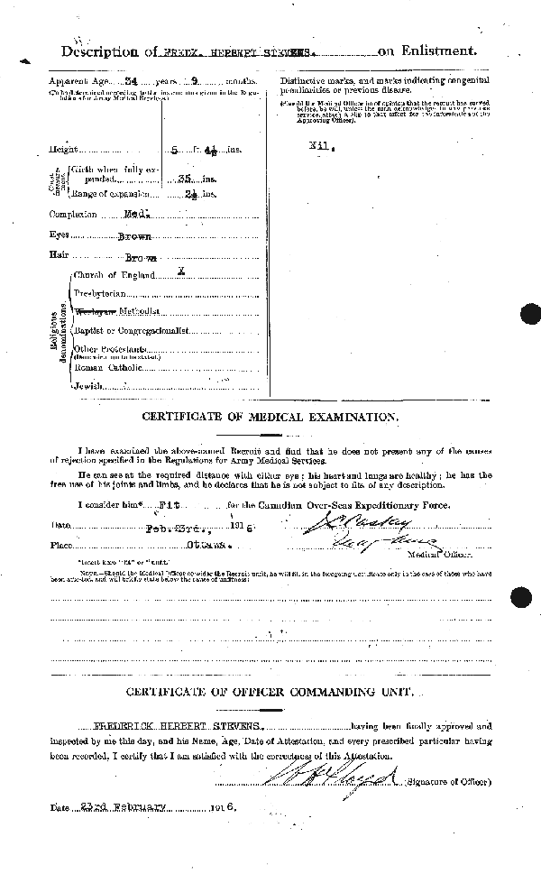 Attestation Papers (Reverse)