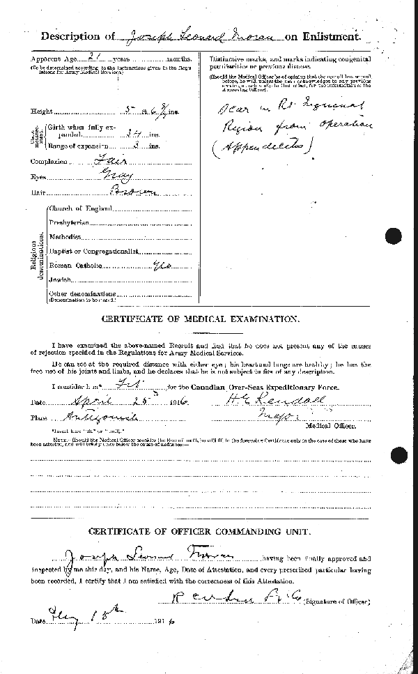 Attestation Papers (Reverse)