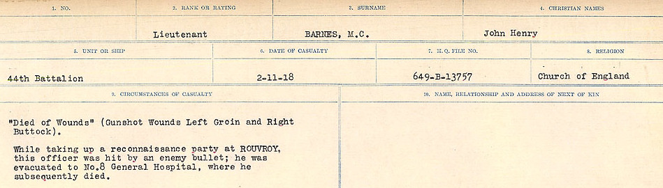 Registres de circonstances du décès