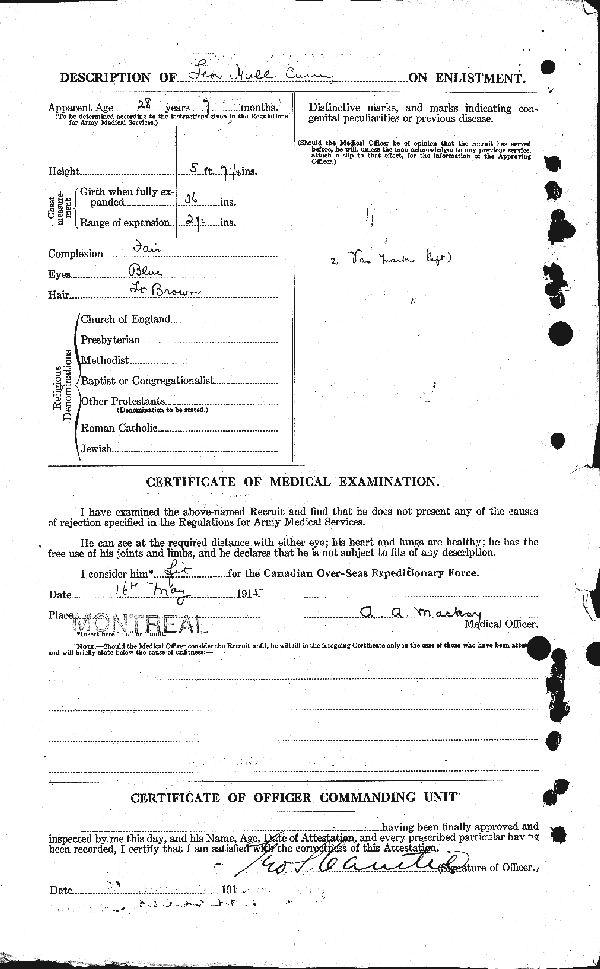 Attestation Papers (Reverse)