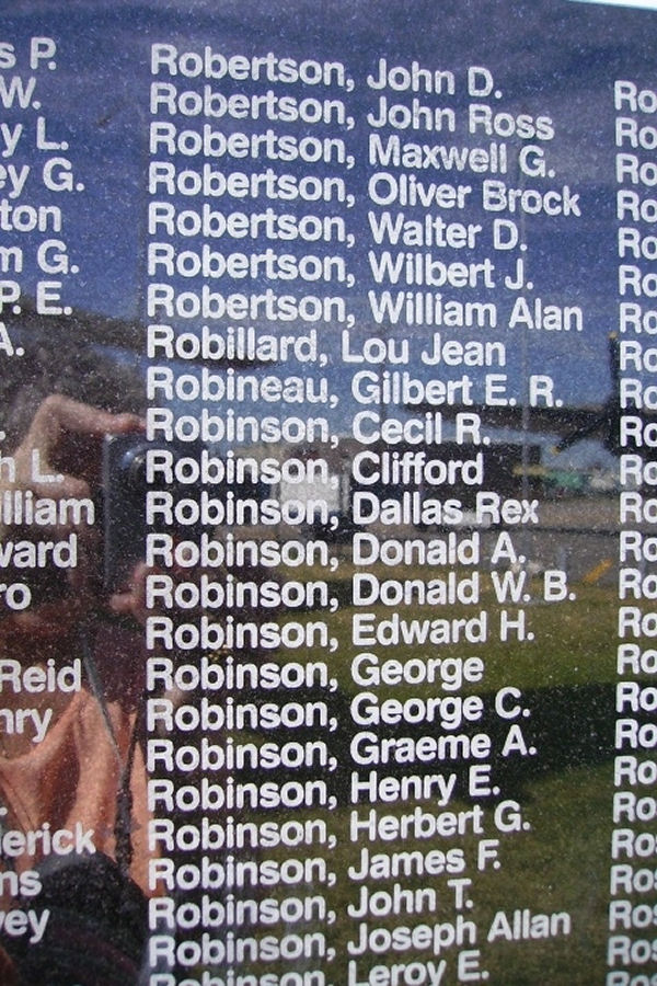 Inscription on Nanton War Memorial
