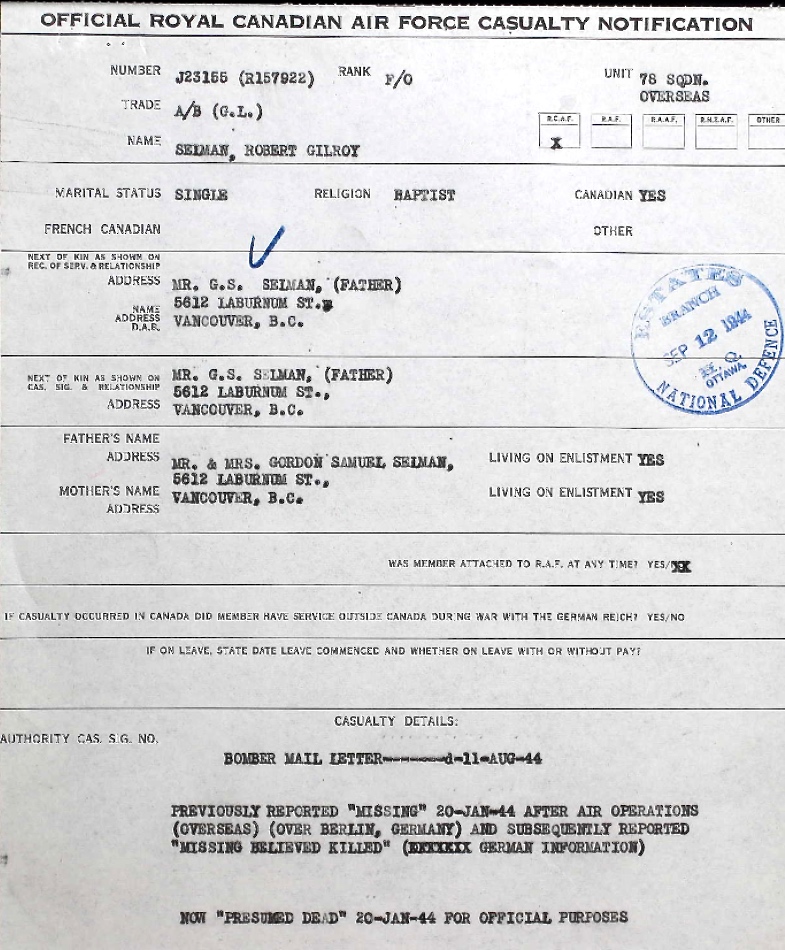 Notification of death